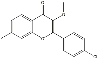 2-(4-Chlorophenyl)-7-methyl-3-methoxy-4H-1-benzopyran-4-one 结构式