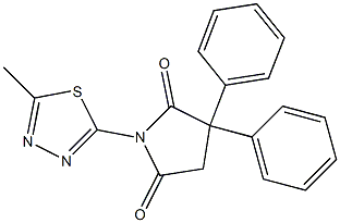 1-(5-Methyl-1,3,4-thiadiazol-2-yl)-3,3-diphenylpyrrolidine-2,5-dione 结构式