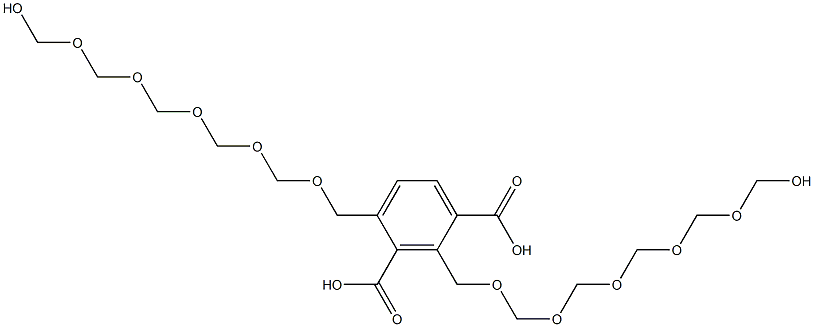 2,4-Bis(11-hydroxy-2,4,6,8,10-pentaoxaundecan-1-yl)isophthalic acid 结构式