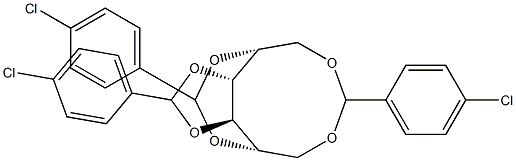 1-O,6-O:2-O,5-O:3-O,4-O-Tris(4-chlorobenzylidene)-D-glucitol 结构式