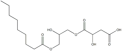 L-Malic acid hydrogen 1-(2-hydroxy-3-nonanoyloxypropyl) ester 结构式