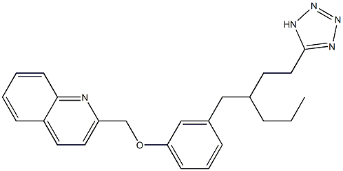 2-[3-[2-Propyl-4-(1H-tetrazol-5-yl)butyl]phenoxymethyl]quinoline 结构式