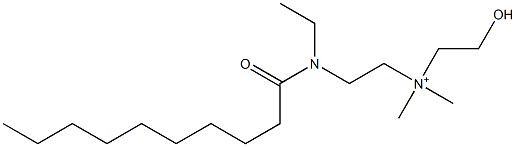 2-(N-Ethyl-N-decanoylamino)-N-(2-hydroxyethyl)-N,N-dimethylethanaminium 结构式