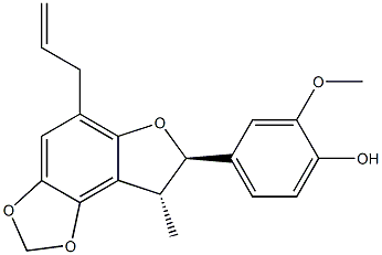 (7R,8R)-7,8-Dihydro-5-(2-propenyl)-8-methyl-7-(4-hydroxy-3-methoxyphenyl)furo[3,2-e]-1,3-benzodioxole 结构式