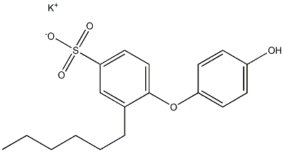 4'-Hydroxy-2-hexyl[oxybisbenzene]-4-sulfonic acid potassium salt 结构式