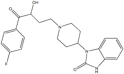 1-[1-[3-(p-Fluorobenzoyl)-3-hydroxypropyl]-4-piperidyl]-1H-benzimidazol-2(3H)-one 结构式