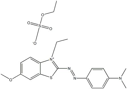 2-[p-(Dimethylamino)phenylazo]-3-ethyl-6-methoxybenzothiazolium ethyl sulfate 结构式