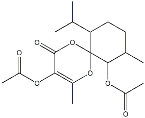(6S)-7-Isopropyl-10-methyl-3-bis(acetoxy)methyl-1,5-dioxaspiro[5.5]undec-2-en-4-one 结构式