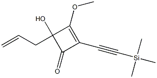 4-Hydroxy-1-methoxy-2-[(trimethylsilyl)ethynyl]-4-(2-propenyl)-1-cyclobuten-3-one 结构式