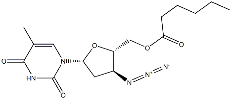 3'-Azido-5'-O-hexanoyl-3'-deoxythymidine 结构式