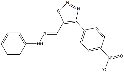 4-(4-Nitrophenyl)-5-(2-phenylhydrazonomethyl)-1,2,3-thiadiazole 结构式