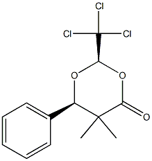 (2R,6R)-2-Trichloromethyl-5,5-dimethyl-6-phenyl-1,3-dioxan-4-one 结构式