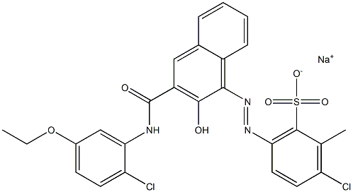 3-Chloro-2-methyl-6-[[3-[[(2-chloro-5-ethoxyphenyl)amino]carbonyl]-2-hydroxy-1-naphtyl]azo]benzenesulfonic acid sodium salt 结构式