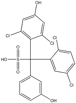 (2,5-Dichlorophenyl)(2,6-dichloro-4-hydroxyphenyl)(3-hydroxyphenyl)methanesulfonic acid 结构式