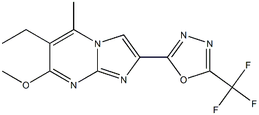 2-(5-Trifluoromethyl-1,3,4-oxadiazol-2-yl)-6-ethyl-7-methoxy-5-methylimidazo[1,2-a]pyrimidine 结构式