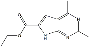 2,4-Dimethyl-7H-pyrrolo[2,3-d]pyrimidine-6-carboxylic acid ethyl ester 结构式