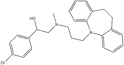 1-(4-Chlorophenyl)-2-[[3-[(10,11-dihydro-5H-dibenz[b,f]azepin)-5-yl]propyl]methylamino]ethanol 结构式