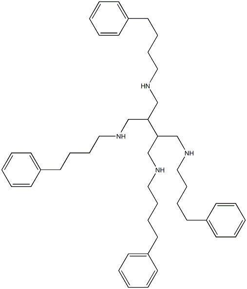 N,N'-Bis(4-phenylbutyl)-2,3-bis[[(4-phenylbutyl)amino]methyl]butane-1,4-diamine 结构式