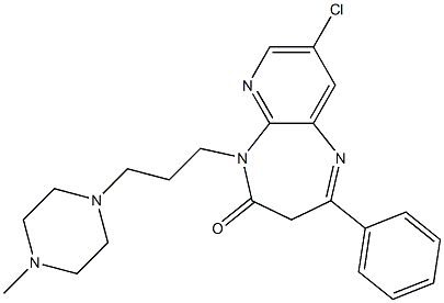 8-Chloro-2-phenyl-5-[3-(4-methylpiperazin-1-yl)propyl]-3H-pyrido[2,3-b][1,4]diazepin-4(5H)-one 结构式