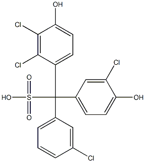 (3-Chlorophenyl)(3-chloro-4-hydroxyphenyl)(2,3-dichloro-4-hydroxyphenyl)methanesulfonic acid 结构式