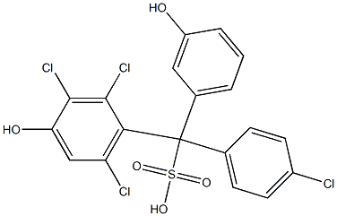 (4-Chlorophenyl)(2,3,6-trichloro-4-hydroxyphenyl)(3-hydroxyphenyl)methanesulfonic acid 结构式