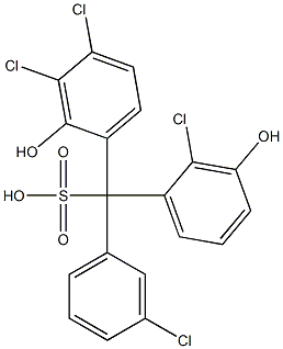 (3-Chlorophenyl)(2-chloro-3-hydroxyphenyl)(3,4-dichloro-2-hydroxyphenyl)methanesulfonic acid 结构式