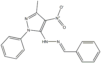 1-(1-Phenyl-3-methyl-4-nitro-1H-pyrazol-5-yl)-2-benzylidenehydrazine 结构式