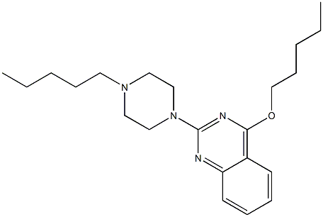 2-[4-Pentyl-1-piperazinyl]-4-pentyloxyquinazoline 结构式