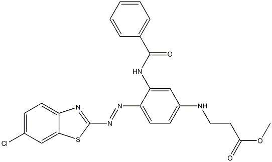 2-[2-Benzoylamino-4-(2-methoxycarbonylethyl)aminophenylazo]-6-chlorobenzothiazole 结构式