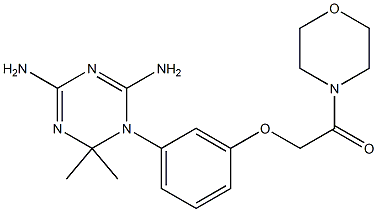 2,4-Diamino-6,6-dimethyl-5,6-dihydro-5-[3-[(morpholinocarbonyl)methoxy]phenyl]-1,3,5-triazine 结构式