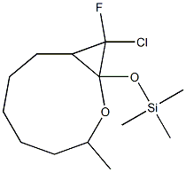 10-Chloro-10-fluoro-3-methyl-1-(trimethylsilyloxy)-2-oxabicyclo[7.1.0]decane 结构式