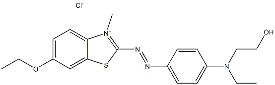 2-[p-(N-Ethyl-2-hydroxyethylamino)phenylazo]-6-ethoxy-3-methylbenzothiazolium chloride 结构式