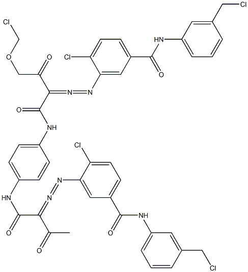 3,3'-[2-(Chloromethoxy)-1,4-phenylenebis[iminocarbonyl(acetylmethylene)azo]]bis[N-[3-(chloromethyl)phenyl]-4-chlorobenzamide] 结构式