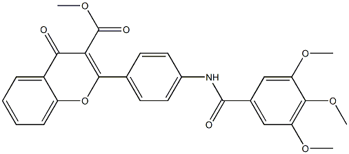 2-[4-(3,4,5-Trimethoxybenzoylamino)phenyl]-4-oxo-4H-1-benzopyran-3-carboxylic acid methyl ester 结构式