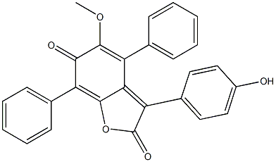 4,7-Diphenyl-3-(4-hydroxyphenyl)-5-methoxy-benzofuran-2,6-dione 结构式