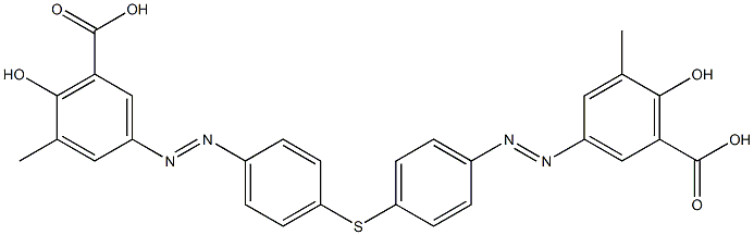 3,3'-[Thiobis(4,1-phenyleneazo)]bis(6-hydroxy-5-methylbenzoic acid) 结构式