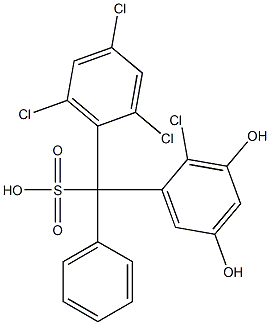 (2-Chloro-3,5-dihydroxyphenyl)(2,4,6-trichlorophenyl)phenylmethanesulfonic acid 结构式