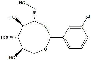 1-O,5-O-(3-Chlorobenzylidene)-L-glucitol 结构式