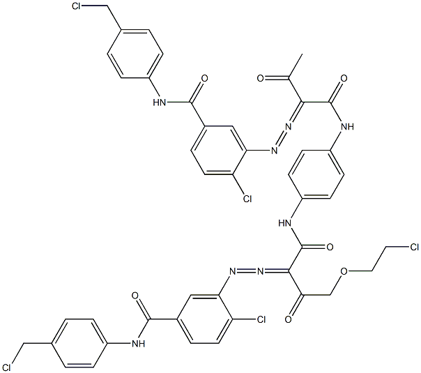 3,3'-[2-[(2-Chloroethyl)oxy]-1,4-phenylenebis[iminocarbonyl(acetylmethylene)azo]]bis[N-[4-(chloromethyl)phenyl]-4-chlorobenzamide] 结构式