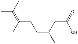 [R,(+)]-3,6,7-Trimethyl-6-octenoic acid 结构式