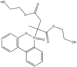 2-[9,10-Dihydro-10-oxo-9-oxa-10-phosphaphenanthren-10-yl]methylsuccinic acid bis(2-hydroxyethyl) ester 结构式