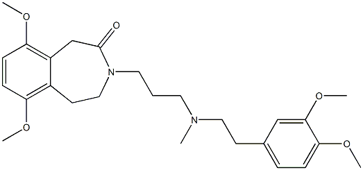 4,5-Dihydro-6,9-dimethoxy-3-[3-[N-methyl-2-(3,4-dimethoxyphenyl)ethylamino]propyl]-1H-3-benzazepin-2(3H)-one 结构式