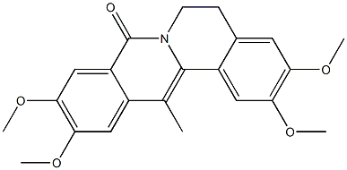 5,6-Dihydro-2,3,10,11-tetramethoxy-13-methyl-8H-dibenzo[a,g]quinolizin-8-one 结构式