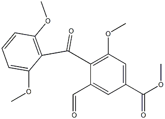 3-Formyl-5-methoxy-4-(2,6-dimethoxybenzoyl)benzoic acid methyl ester 结构式