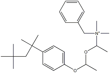 N-[1-[1-[4-(1,1,3,3-Tetramethylbutyl)phenoxy]ethoxy]ethyl]-N,N-dimethyl-N-benzylaminium 结构式