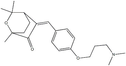 5-[4-[3-Dimethylaminopropoxy]benzylidene]-1,3,3-trimethyl-2-oxabicyclo[2.2.2]octan-6-one 结构式
