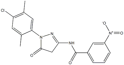 1-(4-Chloro-2,5-dimethylphenyl)-3-(3-nitrobenzoylamino)-5(4H)-pyrazolone 结构式