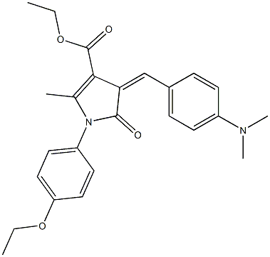 1-[4-Ethoxyphenyl]-2-methyl-5-oxo-4-[4-(dimethylamino)benzylidene]-4,5-dihydro-1H-pyrrole-3-carboxylic acid ethyl ester 结构式