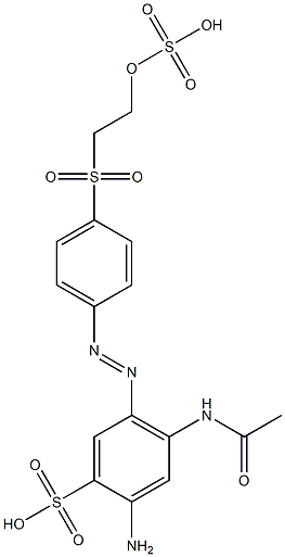 4-(Acetylamino)-2-amino-5-[[4-[[2-(sulfooxy)ethyl]sulfonyl]phenyl]azo]benzenesulfonic acid 结构式