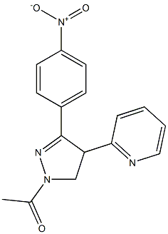 1-Acetyl-3-(4-nitrophenyl)-4-(pyridin-2-yl)-2-pyrazoline 结构式